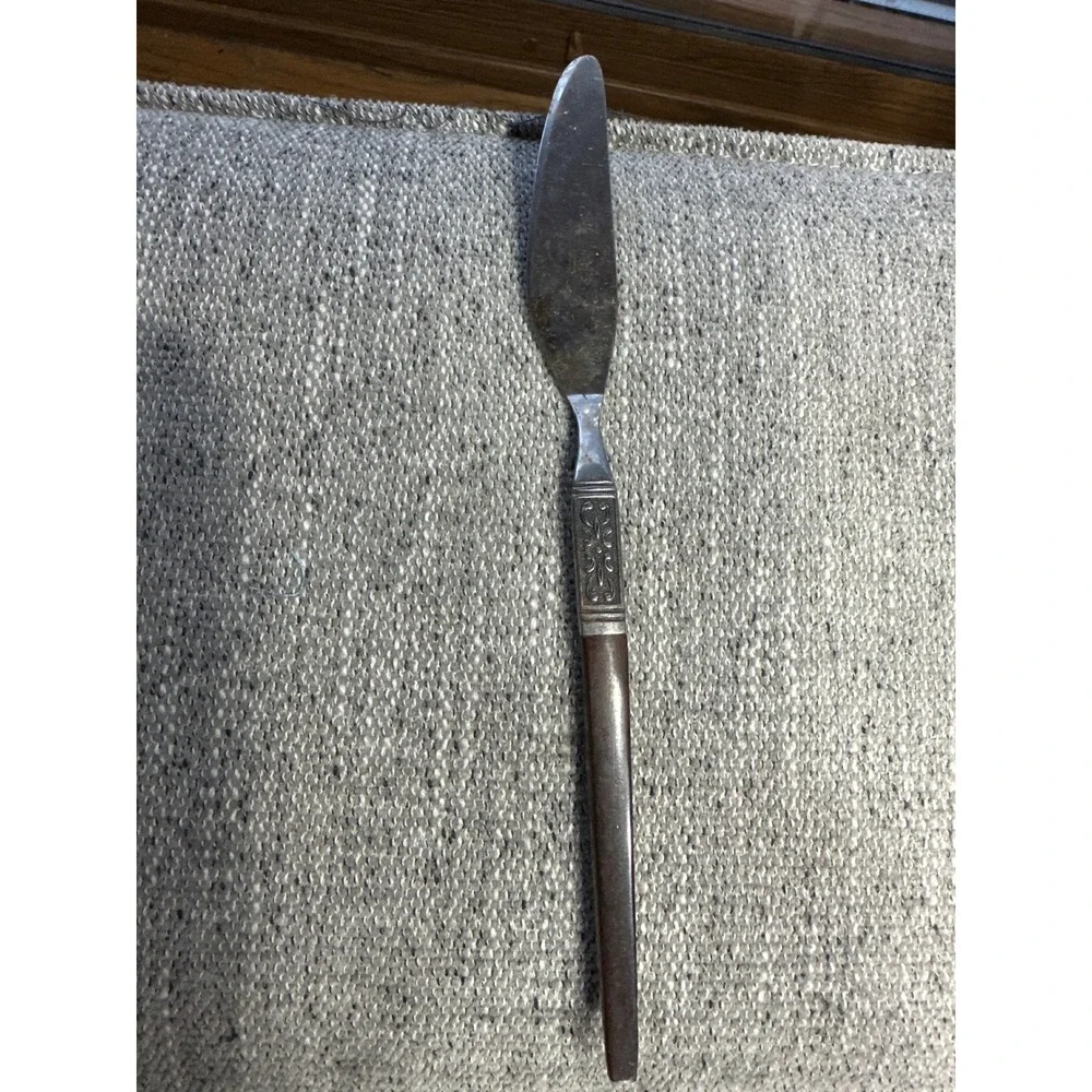 Interpur Stainless Steel Butter Spreader Knife Japan‎ Wood Handle MCM Vintage